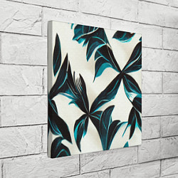 Холст квадратный Листья тропические тёмно-синие, цвет: 3D-принт — фото 2