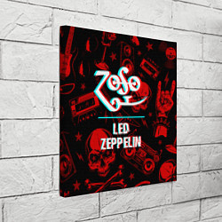 Холст квадратный Led Zeppelin rock glitch, цвет: 3D-принт — фото 2