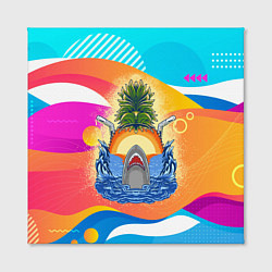 Холст квадратный Акула и ананас, цвет: 3D-принт — фото 2