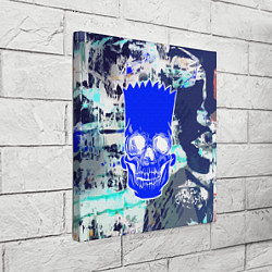 Холст квадратный Синий череп Барта Симпсона, цвет: 3D-принт — фото 2
