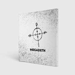 Картина квадратная Megadeth с потертостями на светлом фоне