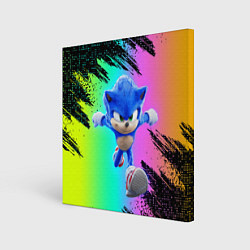 Холст квадратный Sonic neon, цвет: 3D-принт