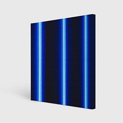 Холст квадратный Неоновое синее свечение, цвет: 3D-принт