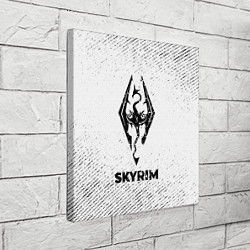 Холст квадратный Skyrim с потертостями на светлом фоне, цвет: 3D-принт — фото 2