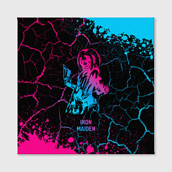 Холст квадратный Iron Maiden - neon gradient, цвет: 3D-принт — фото 2