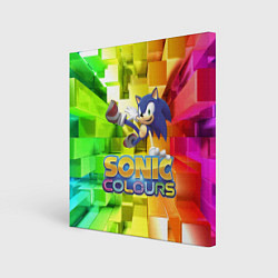 Холст квадратный Sonic Colours - Hedgehog - Video game, цвет: 3D-принт