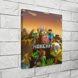 Холст квадратный Максим Minecraft, цвет: 3D-принт — фото 2