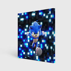 Холст квадратный Sonic neon squares, цвет: 3D-принт