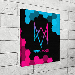 Холст квадратный Watch Dogs - neon gradient, цвет: 3D-принт — фото 2