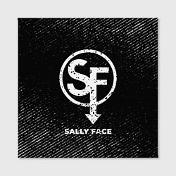 Холст квадратный Sally Face с потертостями на темном фоне, цвет: 3D-принт — фото 2