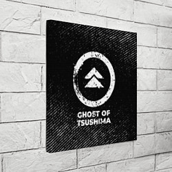 Холст квадратный Ghost of Tsushima с потертостями на темном фоне, цвет: 3D-принт — фото 2