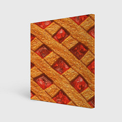 Холст квадратный Сладкий вишневый пирог, цвет: 3D-принт