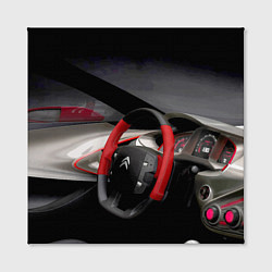 Холст квадратный Ситроен - салон - Steering wheel, цвет: 3D-принт — фото 2