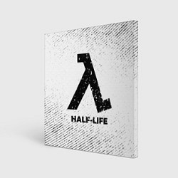 Холст квадратный Half-Life с потертостями на светлом фоне, цвет: 3D-принт