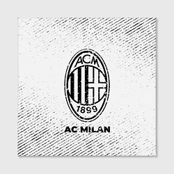 Холст квадратный AC Milan с потертостями на светлом фоне, цвет: 3D-принт — фото 2
