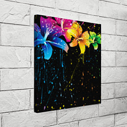 Холст квадратный Цветные лилии, цвет: 3D-принт — фото 2