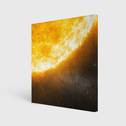 Холст квадратный Солнце в космосе, цвет: 3D-принт