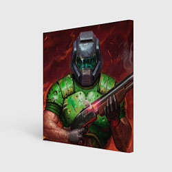 Холст квадратный DOS Doomguy, цвет: 3D-принт