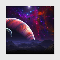 Холст квадратный Бесконечное космическое пространство - Планета, цвет: 3D-принт — фото 2
