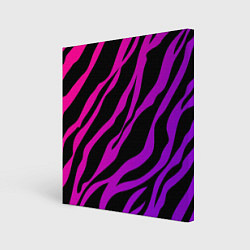 Холст квадратный Неоновый паттерн линии, цвет: 3D-принт