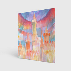 Холст квадратный Город света акварель, цвет: 3D-принт