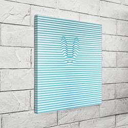 Холст квадратный Бело-голубые полосы и заячьи уши контуром, цвет: 3D-принт — фото 2