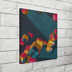 Холст квадратный Множество абстрактных кубиков, цвет: 3D-принт — фото 2