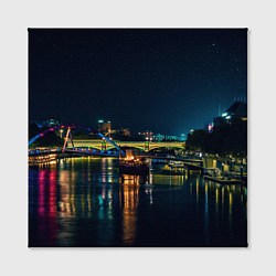 Холст квадратный Неоновый ночной город, цвет: 3D-принт — фото 2