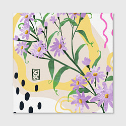Холст квадратный Цветы Мемфиса, цвет: 3D-принт — фото 2
