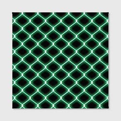 Холст квадратный Зелёная неоновая сетка, цвет: 3D-принт — фото 2