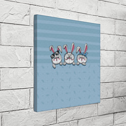 Холст квадратный Зайки-кролики, цвет: 3D-принт — фото 2