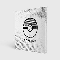 Холст квадратный Pokemon с потертостями на светлом фоне, цвет: 3D-принт