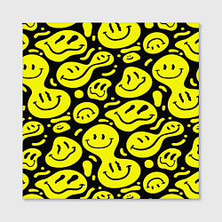 Холст квадратный Кислотный желтый смайлик, цвет: 3D-принт — фото 2