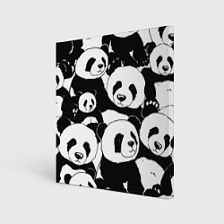 Холст квадратный С пандами паттерн, цвет: 3D-принт