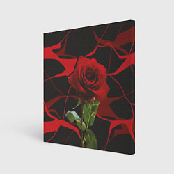 Холст квадратный Одинокая красная роза, цвет: 3D-принт