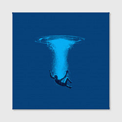 Холст квадратный Человек упавший в океан, цвет: 3D-принт — фото 2