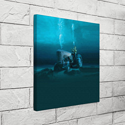 Холст квадратный Аквалангист-тракторист на дне океана, цвет: 3D-принт — фото 2