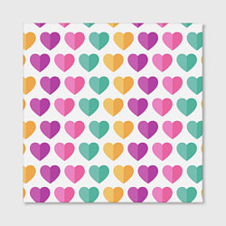 Холст квадратный Яркие сердечки, цвет: 3D-принт — фото 2