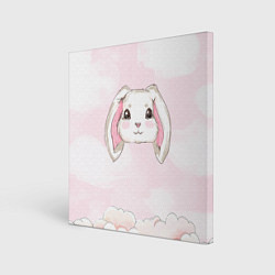 Холст квадратный Милый белый кролик, цвет: 3D-принт