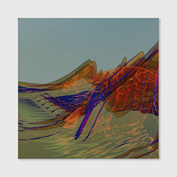Холст квадратный Волнообразные разноцветные музыкальные линии, цвет: 3D-принт — фото 2