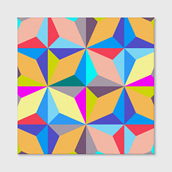 Холст квадратный Полностью разноцветный ромбический паттерн, цвет: 3D-принт — фото 2