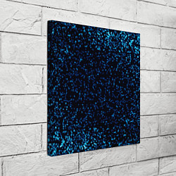 Холст квадратный Неоновый синий блеск на черном фоне, цвет: 3D-принт — фото 2