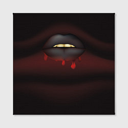 Холст квадратный Черные губы, цвет: 3D-принт — фото 2