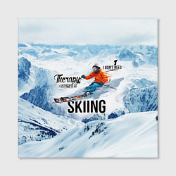 Холст квадратный Горные лыжи спуск, цвет: 3D-принт — фото 2