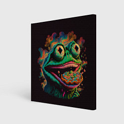 Холст квадратный Лягушонок Пепе зомби, цвет: 3D-принт