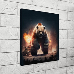 Холст квадратный Медведь-танк, цвет: 3D-принт — фото 2