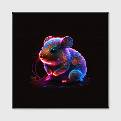Холст квадратный Неоновый хомячок, цвет: 3D-принт — фото 2