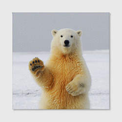 Холст квадратный Белый медведь приветствует, цвет: 3D-принт — фото 2