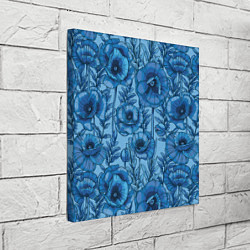 Холст квадратный Синие цветы, цвет: 3D-принт — фото 2