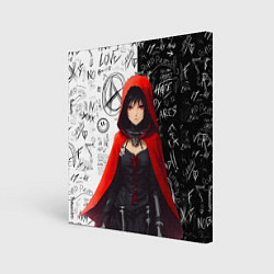 Холст квадратный Красная шапочка от нейросети, цвет: 3D-принт